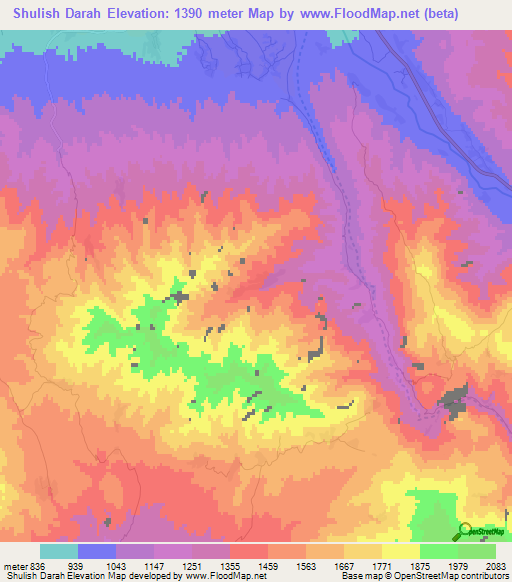 Shulish Darah,Afghanistan Elevation Map