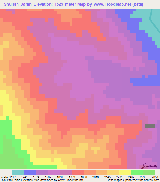 Shulish Darah,Afghanistan Elevation Map