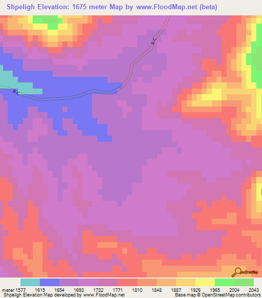 Shpeligh,Afghanistan Elevation Map