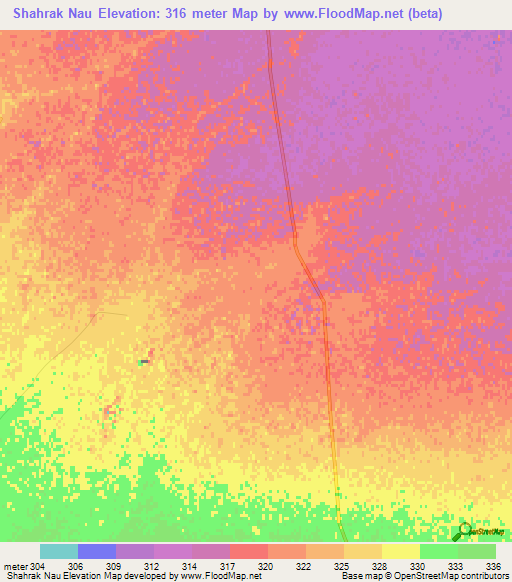 Shahrak Nau,Afghanistan Elevation Map