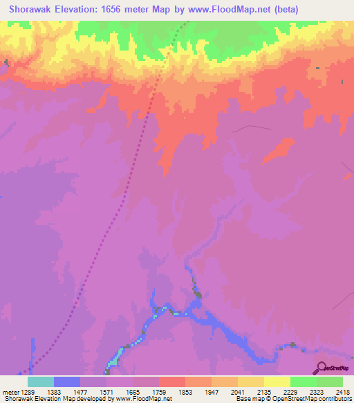 Shorawak,Afghanistan Elevation Map