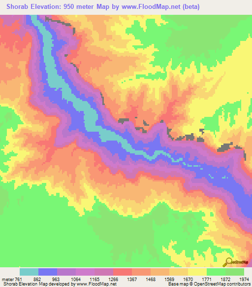 Shorab,Afghanistan Elevation Map