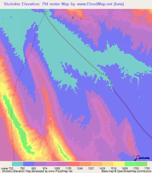 Sholoktu,Afghanistan Elevation Map
