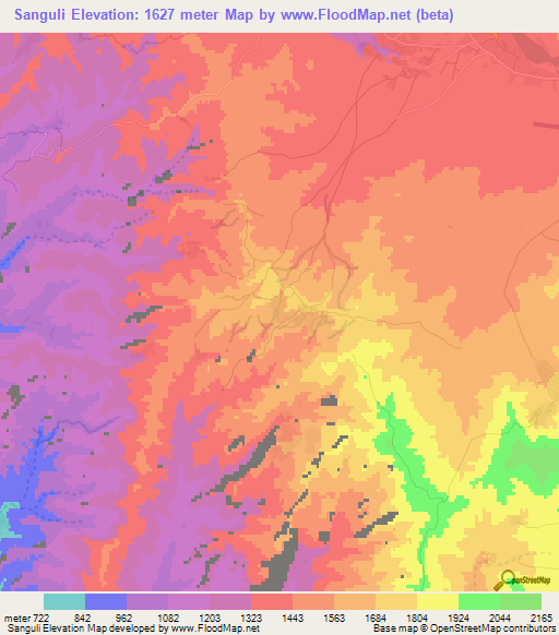 Sanguli,Afghanistan Elevation Map