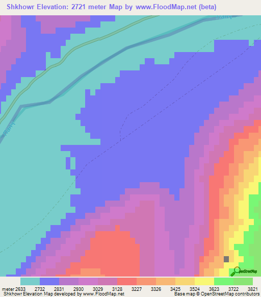 Shkhowr,Afghanistan Elevation Map