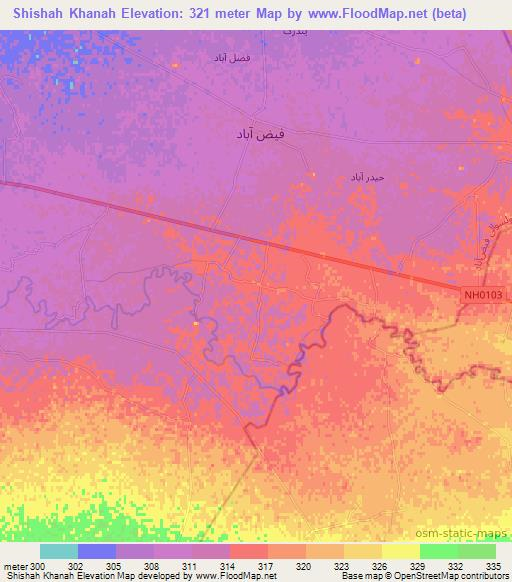 Shishah Khanah,Afghanistan Elevation Map