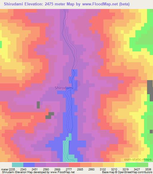 Shirudami,Afghanistan Elevation Map