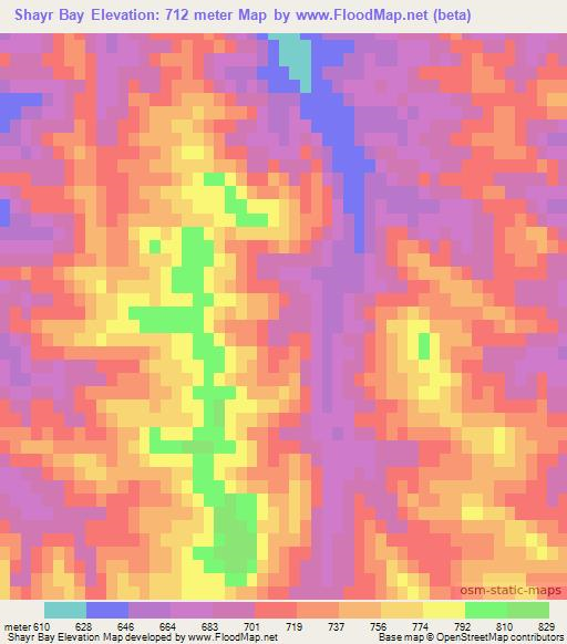 Shayr Bay,Afghanistan Elevation Map