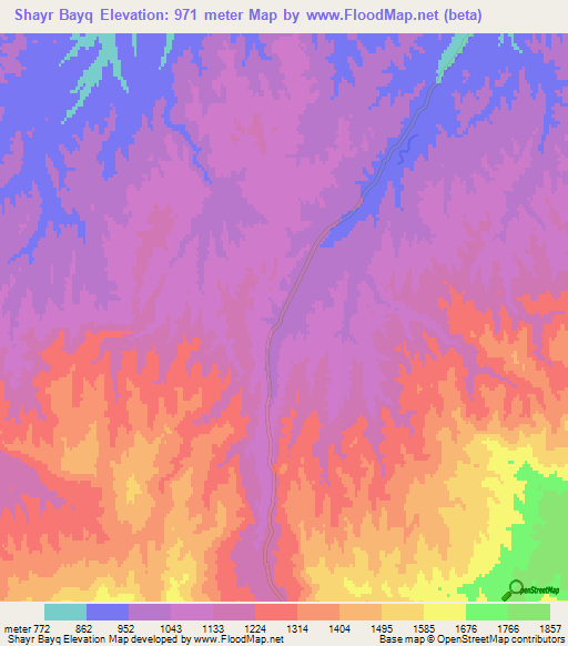 Shayr Bayq,Afghanistan Elevation Map