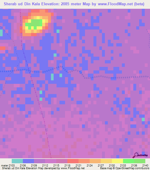 Sherab ud Din Kala,Afghanistan Elevation Map