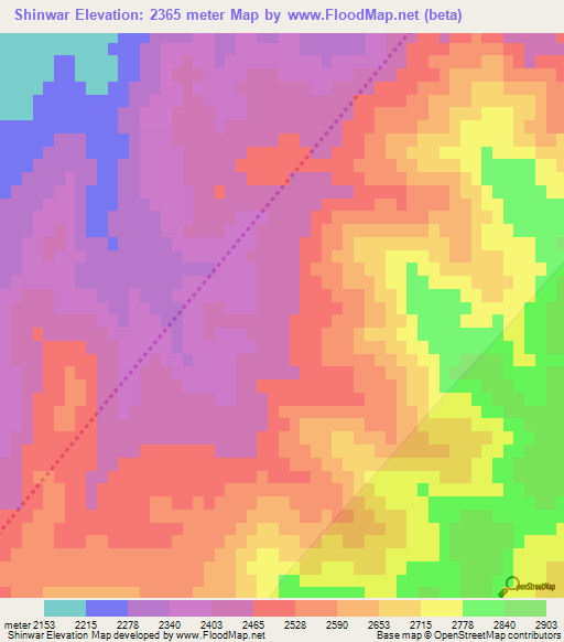 Shinwar,Afghanistan Elevation Map