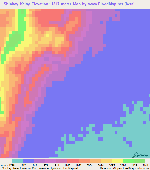 Shinkay Kelay,Afghanistan Elevation Map