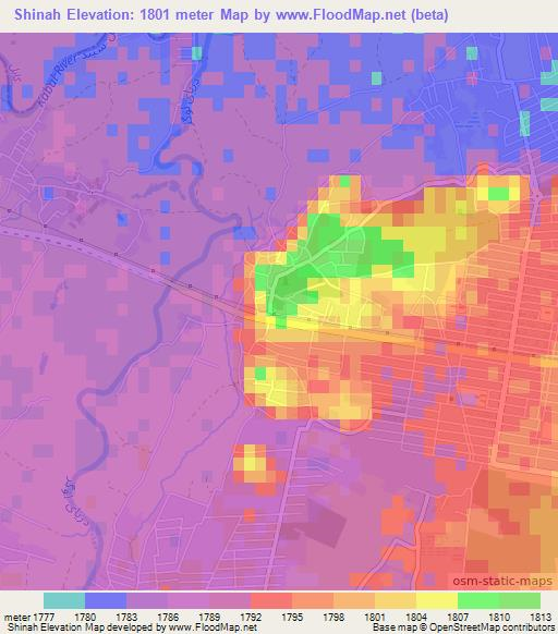 Shinah,Afghanistan Elevation Map