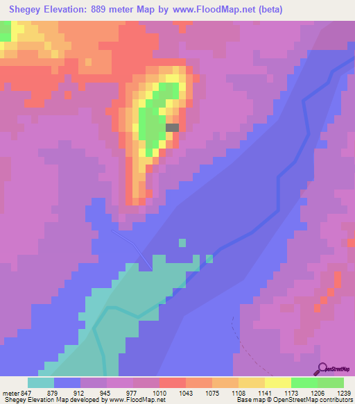 Shegey,Afghanistan Elevation Map