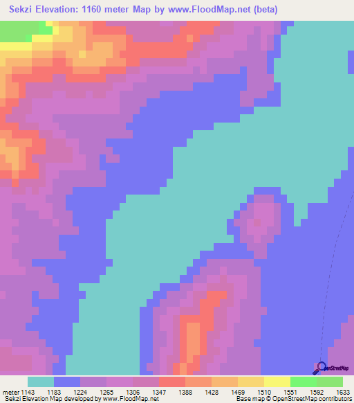 Sekzi,Afghanistan Elevation Map