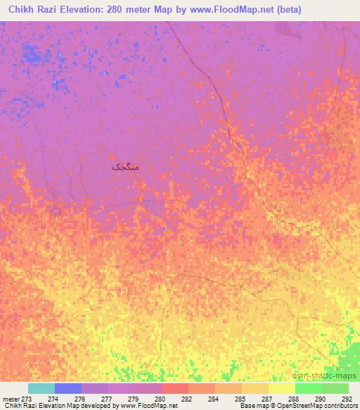 Chikh Razi,Afghanistan Elevation Map