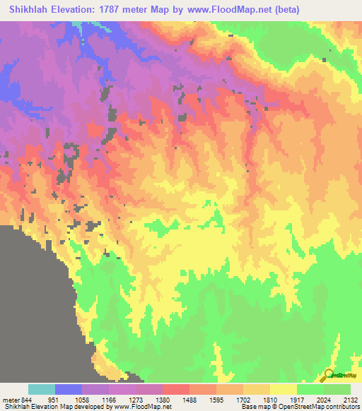 Shikhlah,Afghanistan Elevation Map