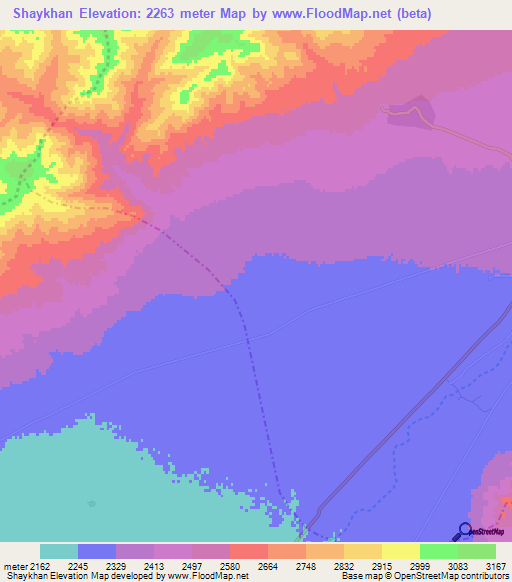 Shaykhan,Afghanistan Elevation Map