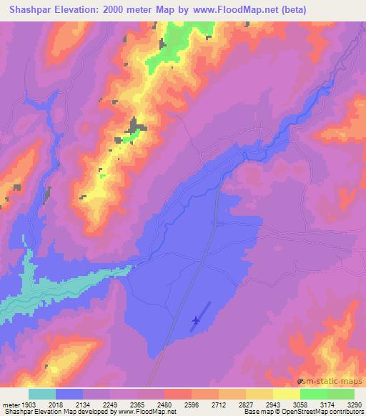 Shashpar,Afghanistan Elevation Map