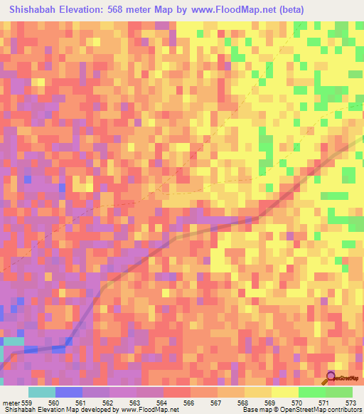 Shishabah,Afghanistan Elevation Map