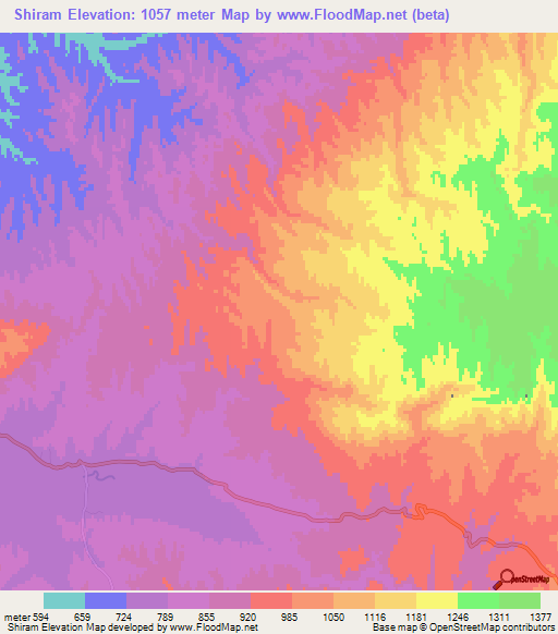 Shiram,Afghanistan Elevation Map