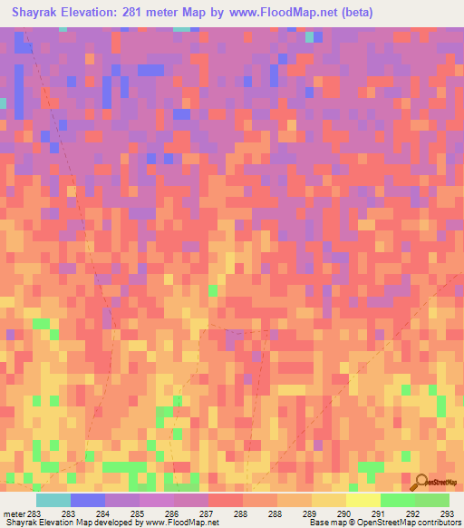 Shayrak,Afghanistan Elevation Map