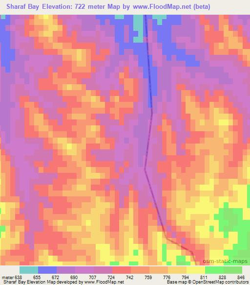 Sharaf Bay,Afghanistan Elevation Map