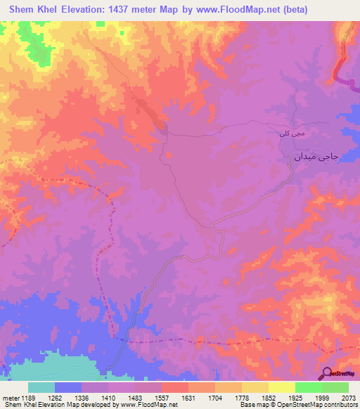 Shem Khel,Afghanistan Elevation Map