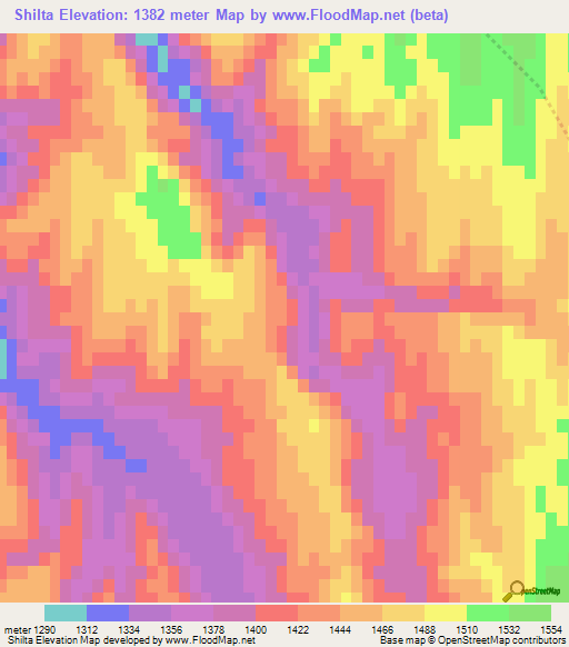 Shilta,Afghanistan Elevation Map
