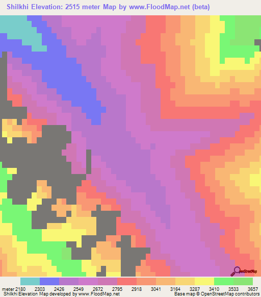Shilkhi,Afghanistan Elevation Map