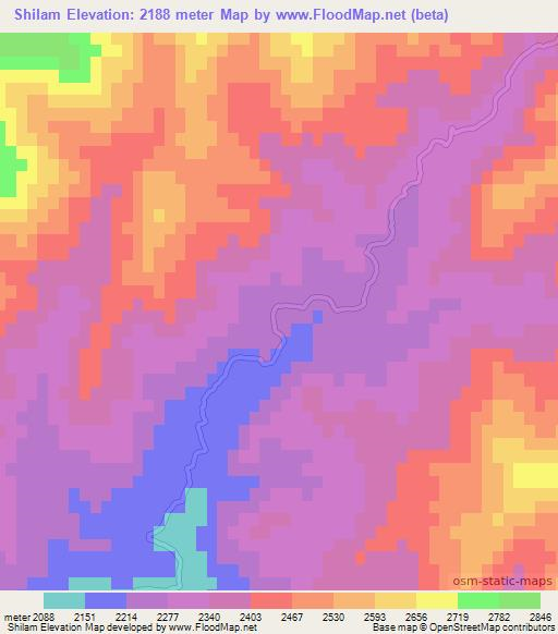 Shilam,Afghanistan Elevation Map