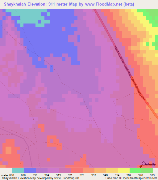 Shaykhalah,Afghanistan Elevation Map