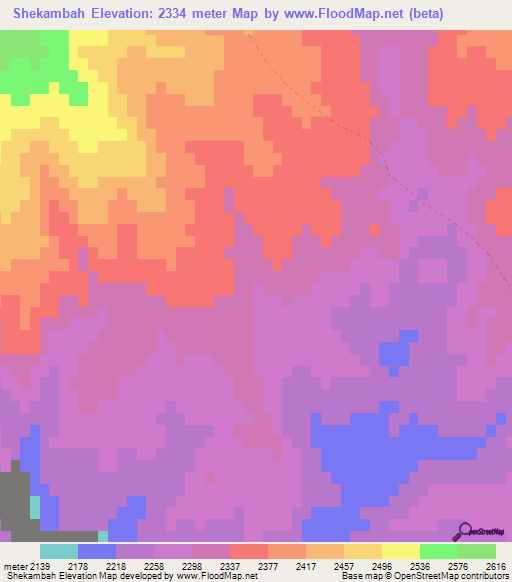 Shekambah,Afghanistan Elevation Map