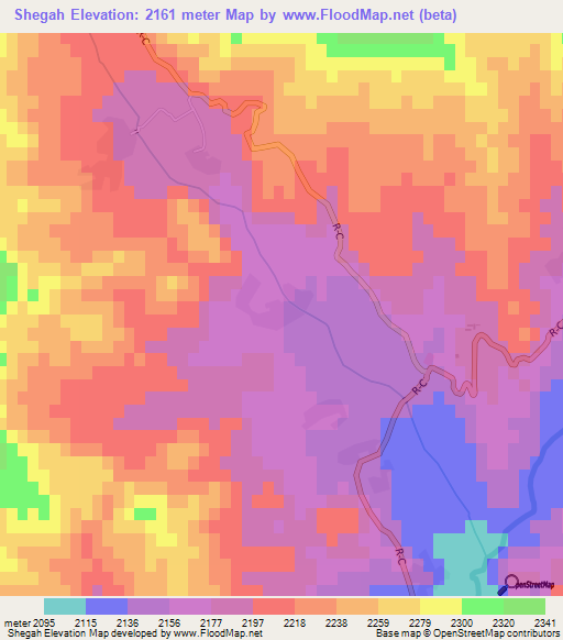Shegah,Afghanistan Elevation Map