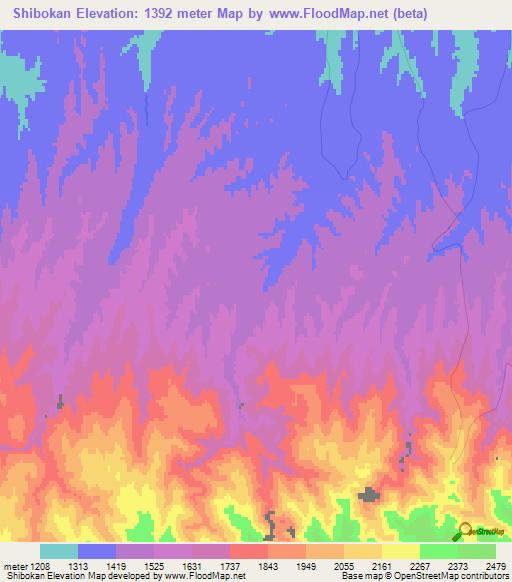 Shibokan,Afghanistan Elevation Map