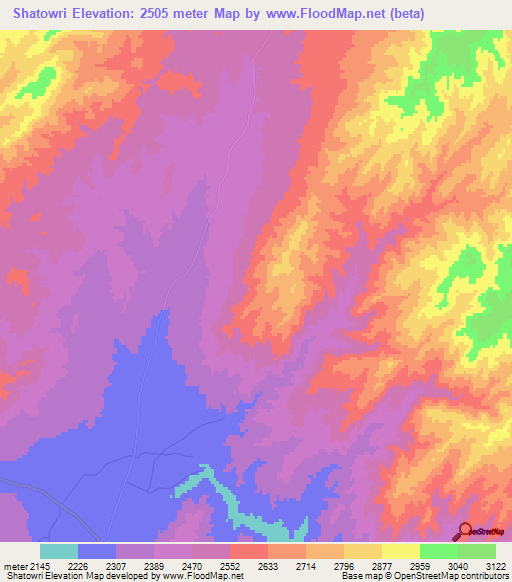 Shatowri,Afghanistan Elevation Map