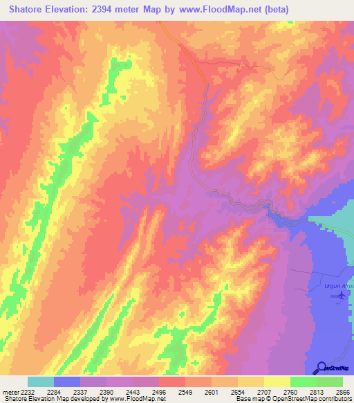 Shatore,Afghanistan Elevation Map