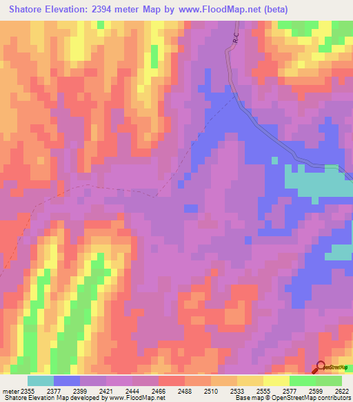 Shatore,Afghanistan Elevation Map