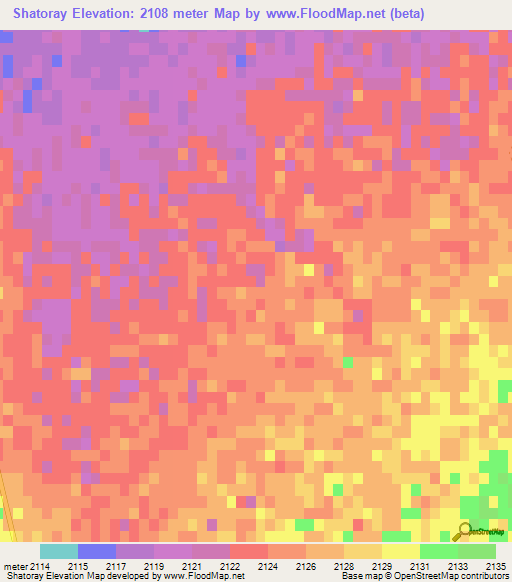 Shatoray,Afghanistan Elevation Map