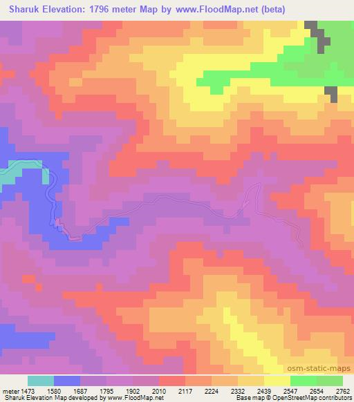 Sharuk,Afghanistan Elevation Map