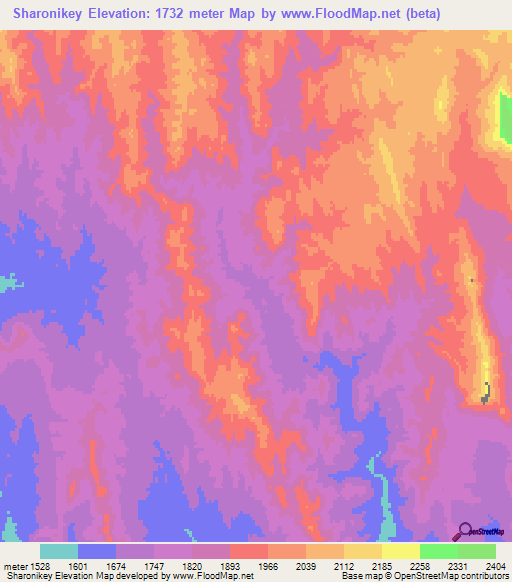 Sharonikey,Afghanistan Elevation Map