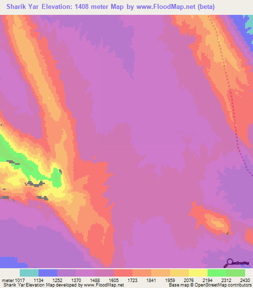 Sharik Yar,Afghanistan Elevation Map