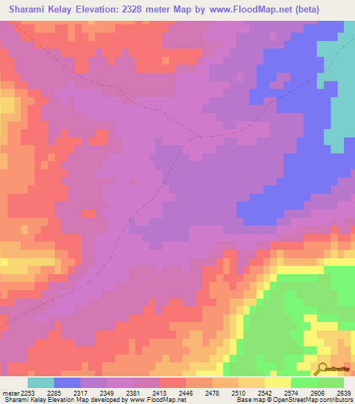 Sharami Kelay,Afghanistan Elevation Map