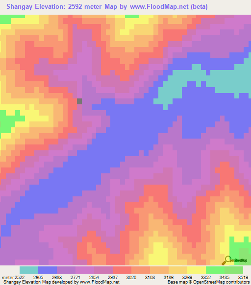Shangay,Afghanistan Elevation Map