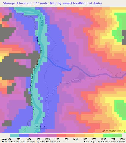 Shangar,Afghanistan Elevation Map