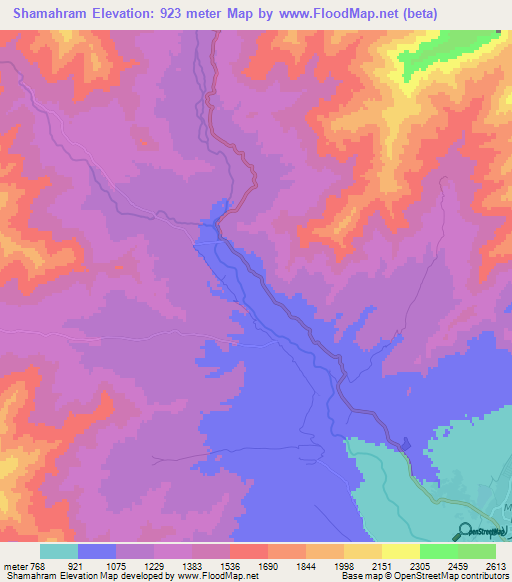 Shamahram,Afghanistan Elevation Map