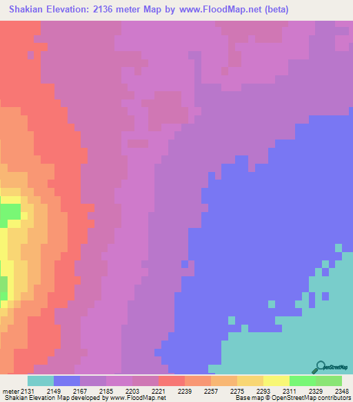 Shakian,Afghanistan Elevation Map