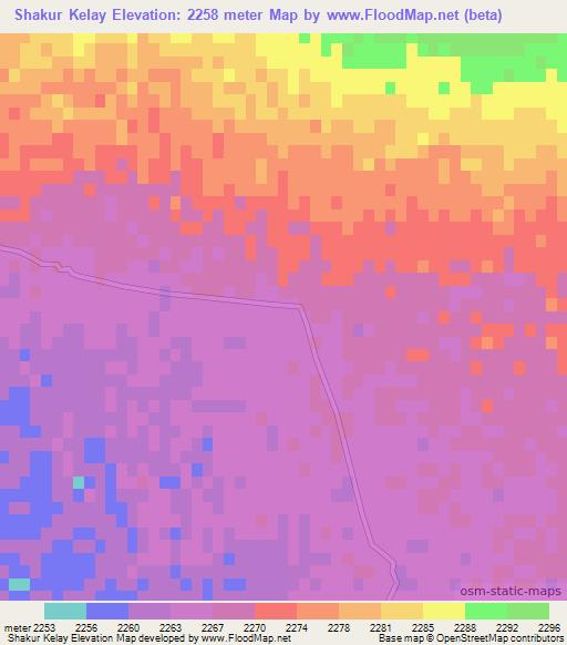 Shakur Kelay,Afghanistan Elevation Map
