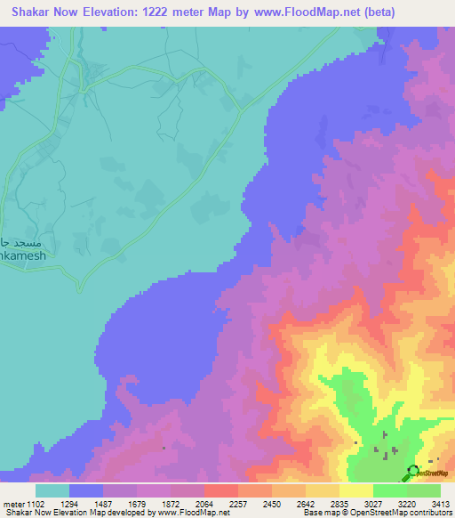 Shakar Now,Afghanistan Elevation Map
