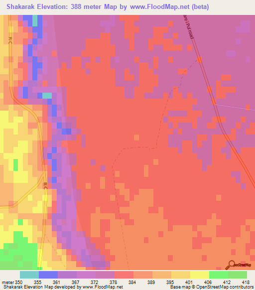 Shakarak,Afghanistan Elevation Map